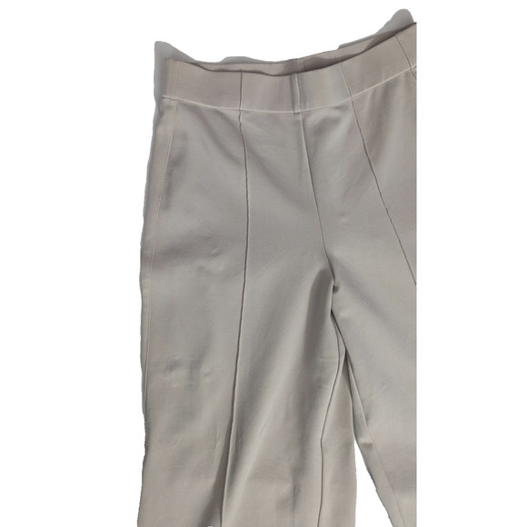 Jones New York Beige Wide Leg Crop Ponte Knit Pants Pull On Size Large Stretch - Picture 2 of 6